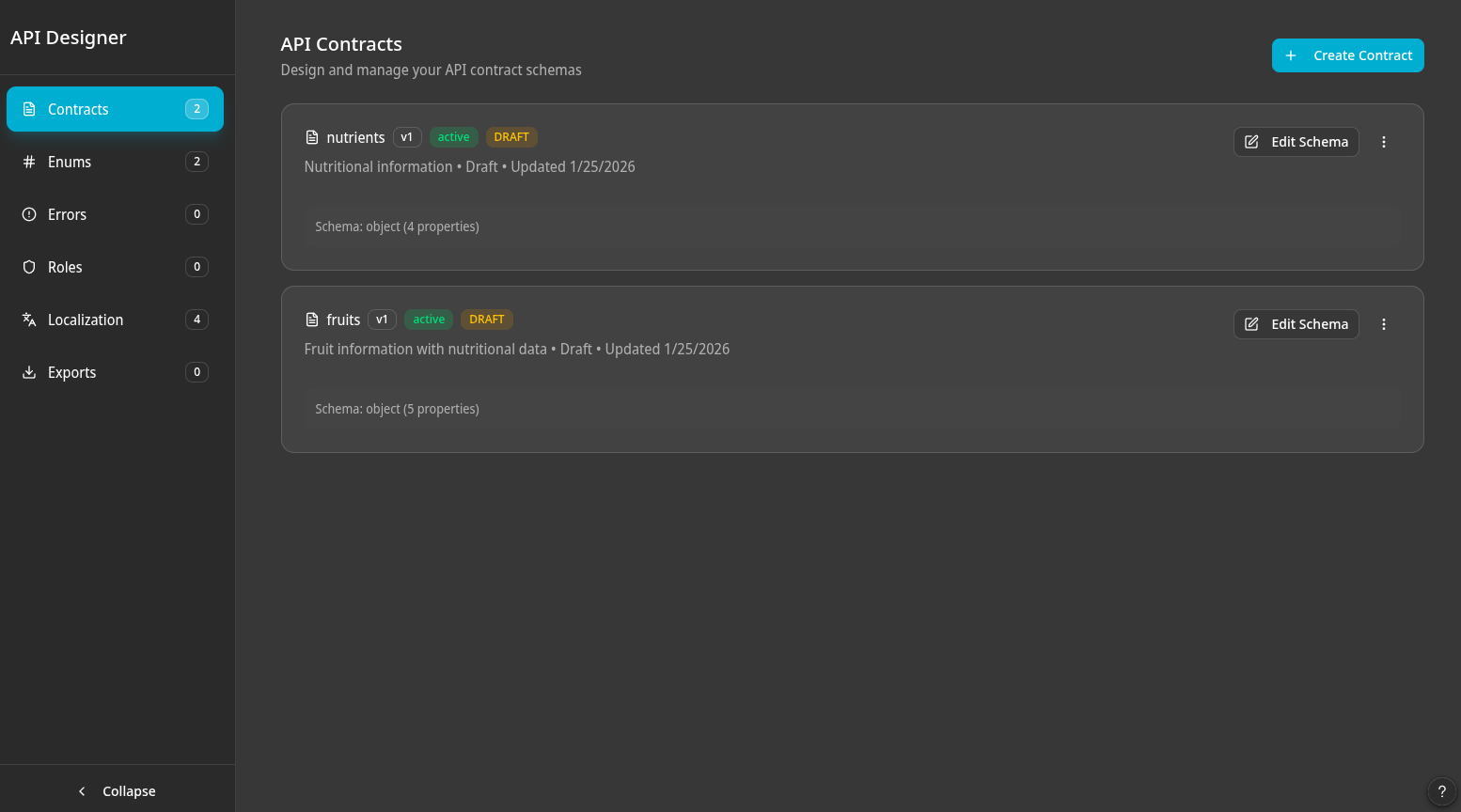 AkashiContracts — Schema Management